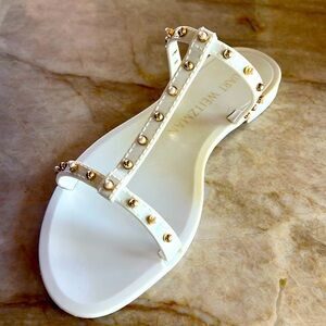 Stuart Weitzman Mellie Pearl Stud Jelly Sandals